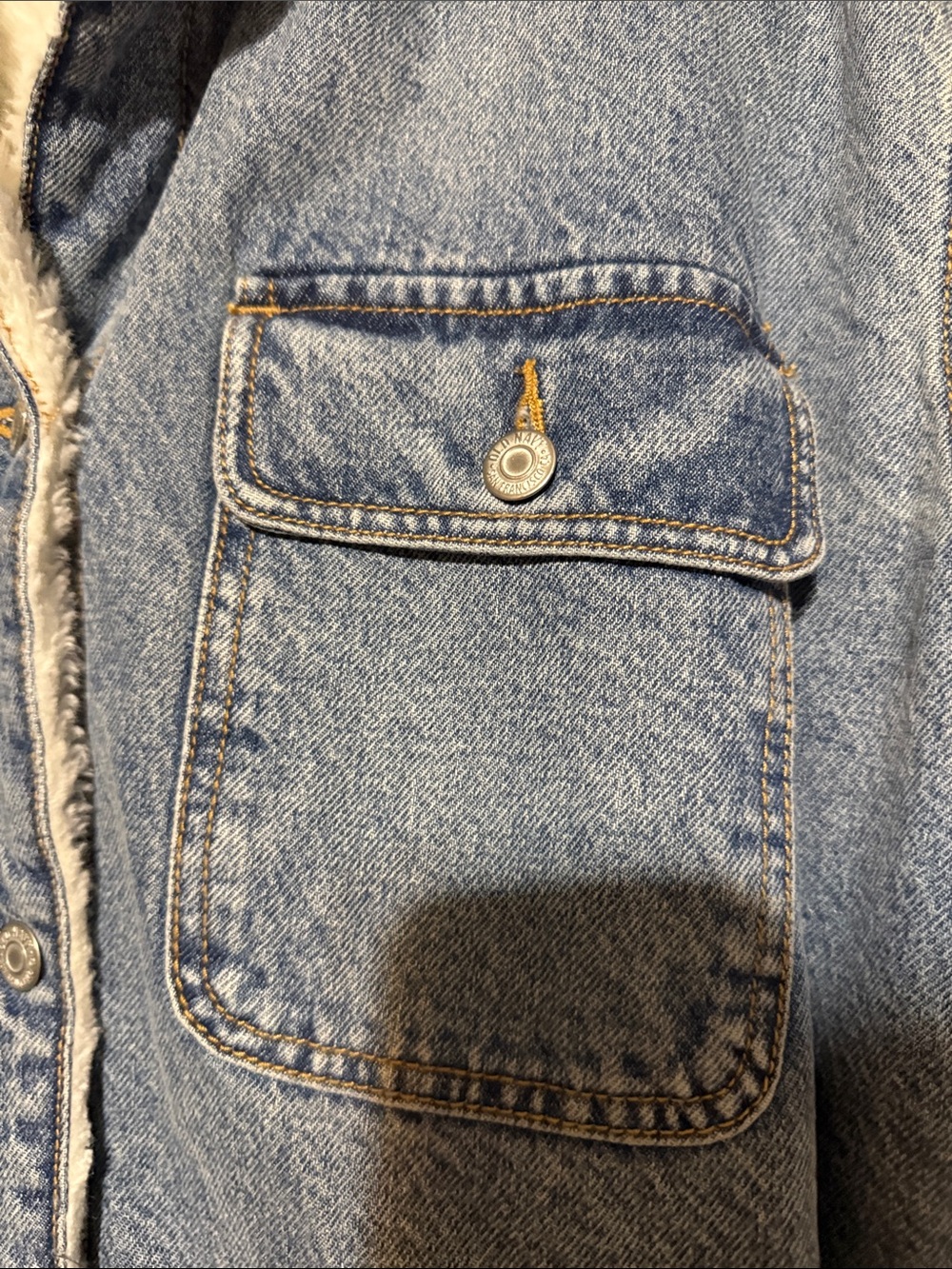 Old Navy Light Blue Denim Sherpa-Lined Jacket - Picture 8 of 13